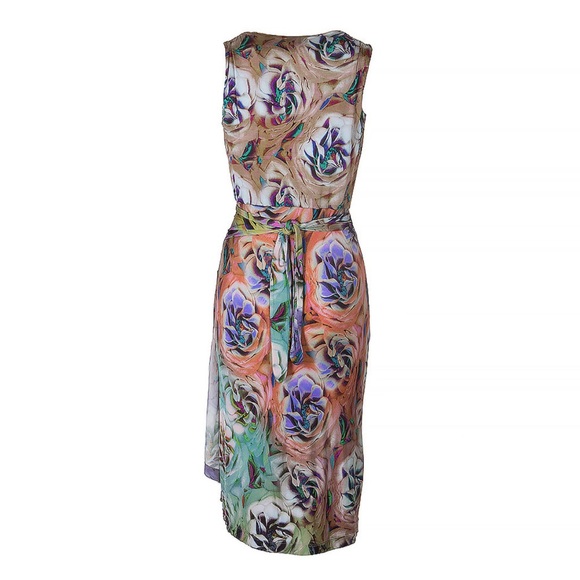 ETRO Y2K vintage rose abstract floral wrap dress, size 40 - Picture 4 of 16